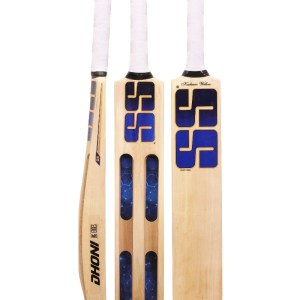 SS Dhoni Players jumbo Kashmir Willow Cricket Scoop Bat -SH + EXTRA GRIP + FREE GIFT NIVIA Heavy Red Tennis Ball (Box of 12)