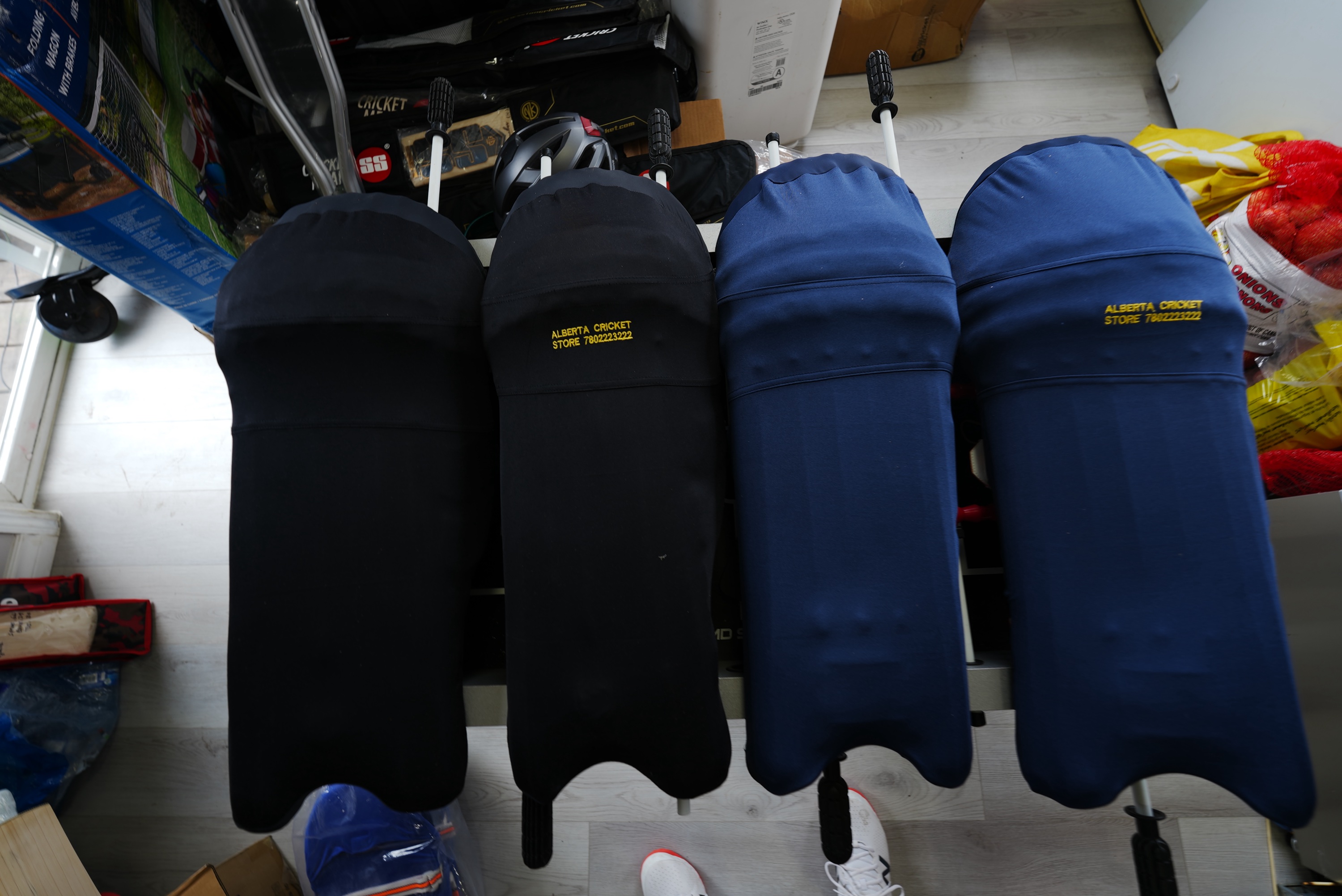 CA-Cricket Batting Pad Clads Senior Leg Guard Shield Covers with embroideried Alberta Cricket store