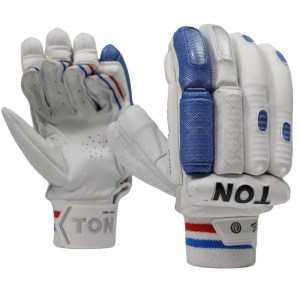 SS Ton Player Cricket Batting Gloves White and Blue at Alberta Cricket Store Canada