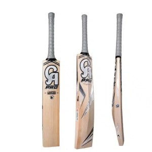 Full straight front face view of CA Pro Limited Edition English Willow Cricket Bat at Alberta Cricket Store.